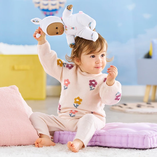 Poupon Pti'Cœur Ours Rose avec Poupon Pti'Cœur Lapin Blanc