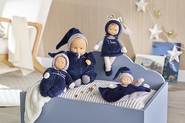 Collection de doudous Marine Rêves d'étoiles : Tidoudou, Babipouce, Miss & Babipouce