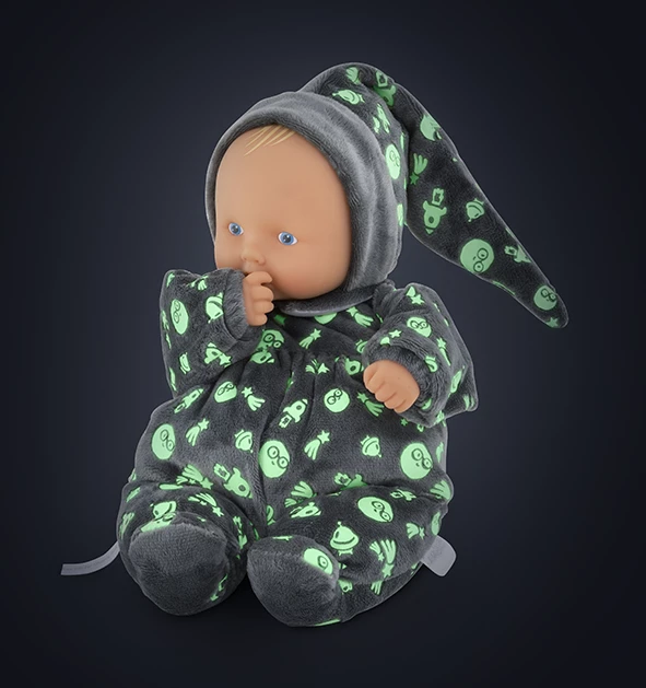 Doudou Babipouce Brille dans la Nuit qui suce son pouce