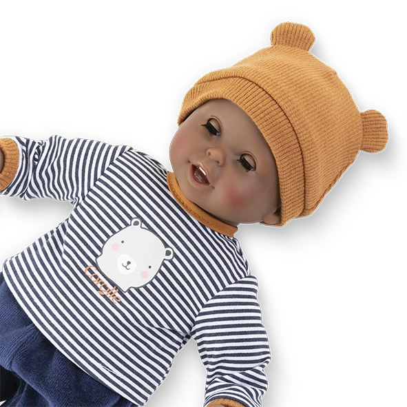 Poupon Bébé Calin Marius sur le ventre