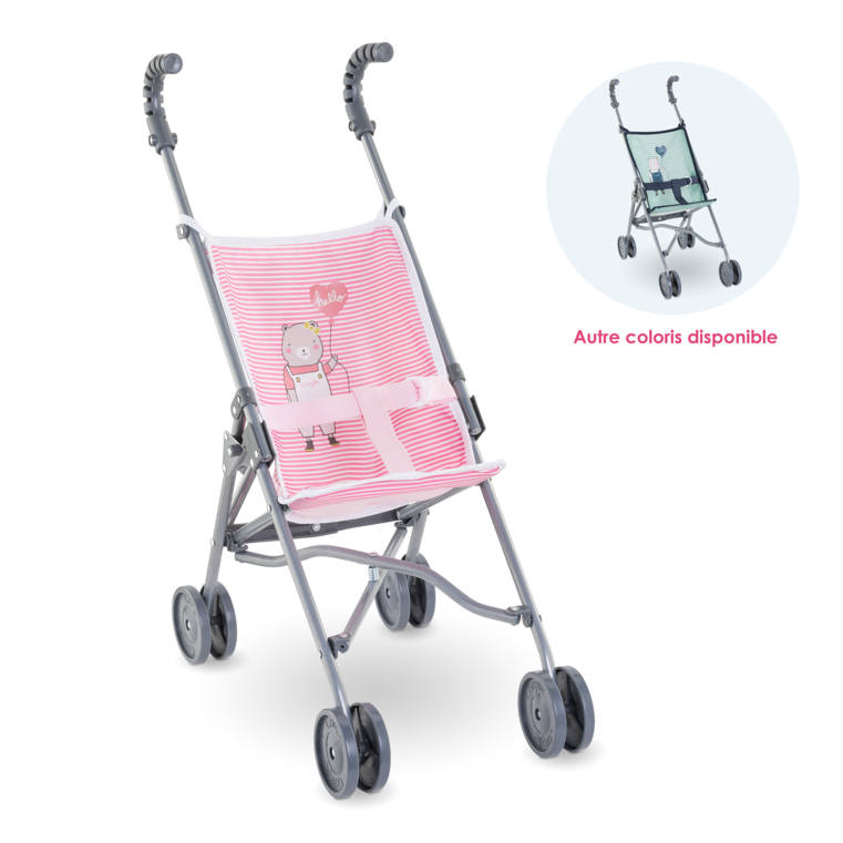 Poussette Canne Rose pour poupon 36/42/52 cm