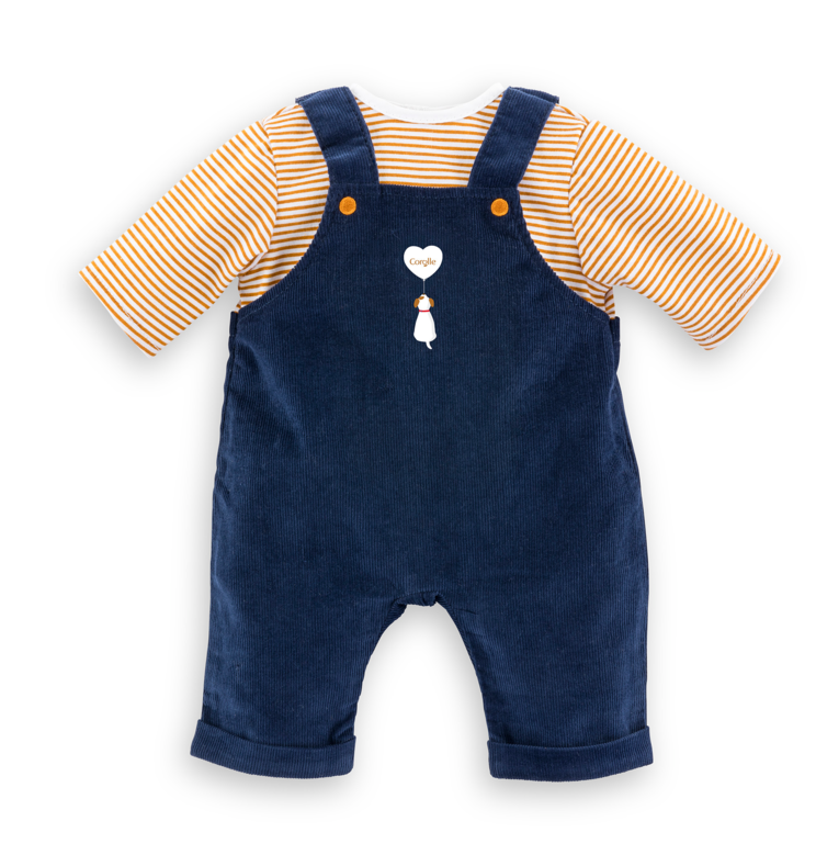 T-Shirt et Salopette Marine pour poupon 42 cm