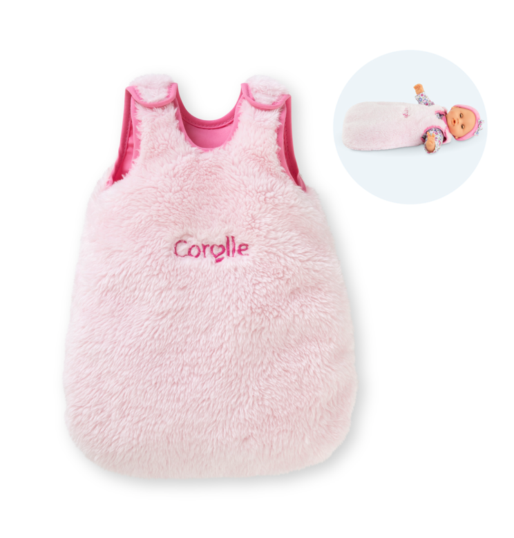 Turbulette Peluche Rose pour poupon 30 cm