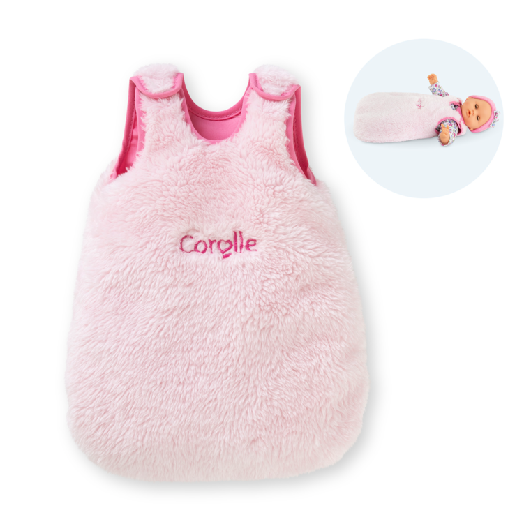 Turbulette Peluche Rose pour poupon 30 cm