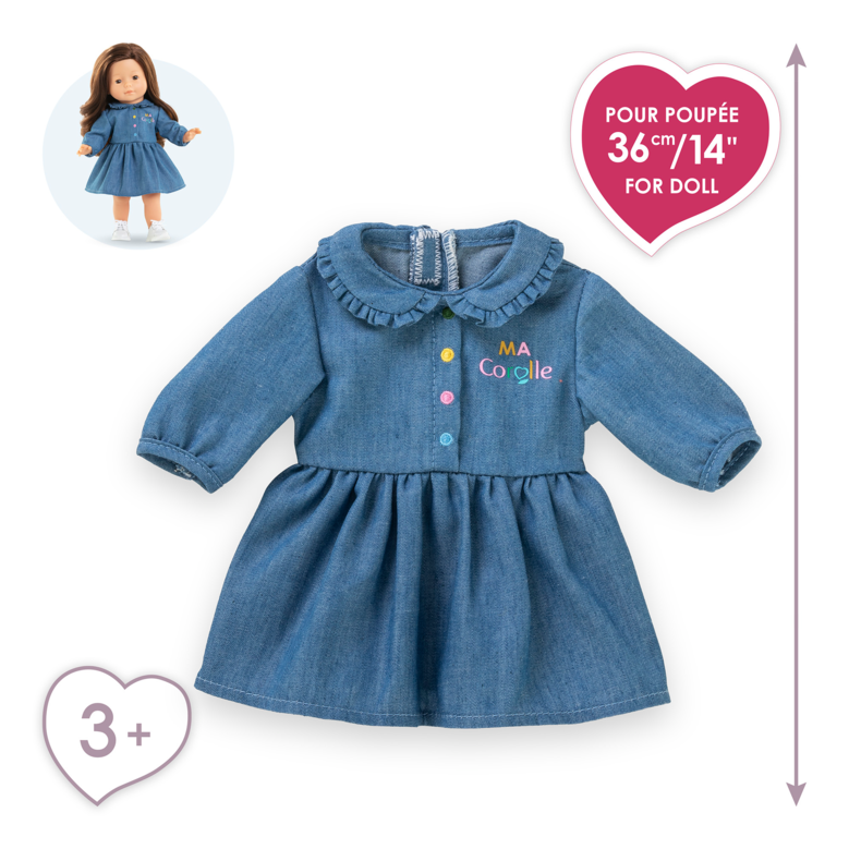 Robe Denim Manches Longues pour poupée ma Corolle