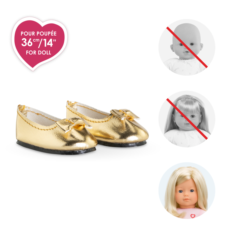 Ballerines dorées pour poupée ma Corolle