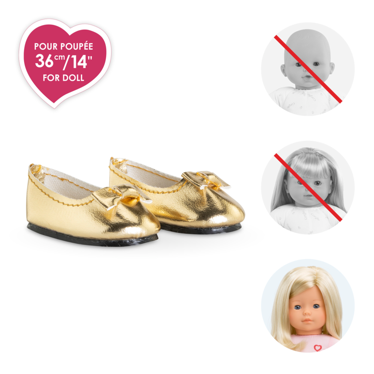 Ballerines dorées pour poupée ma Corolle