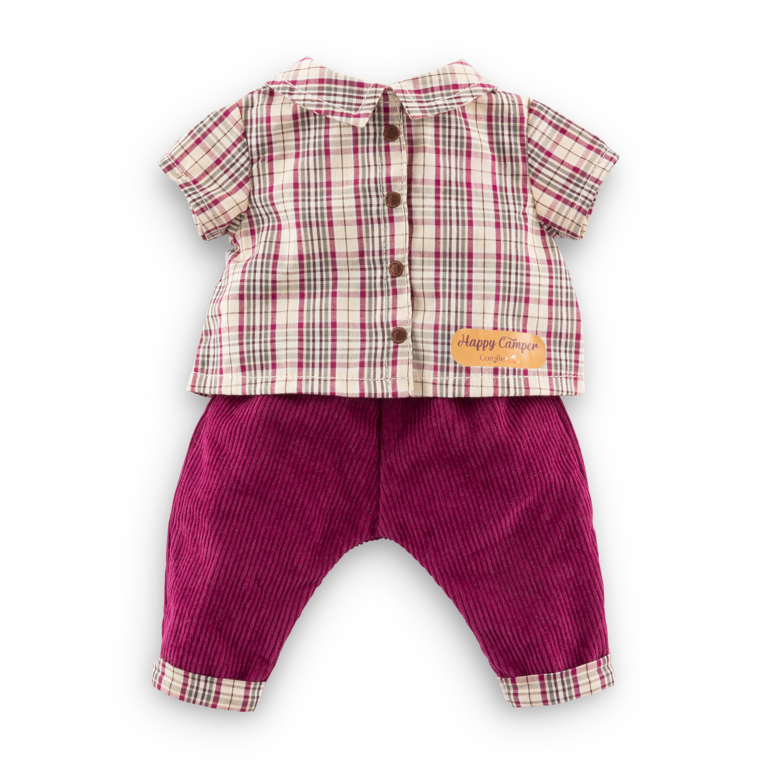 Chemise à Carreaux & Pantalon Petit Explorateur pour poupon 30 cm