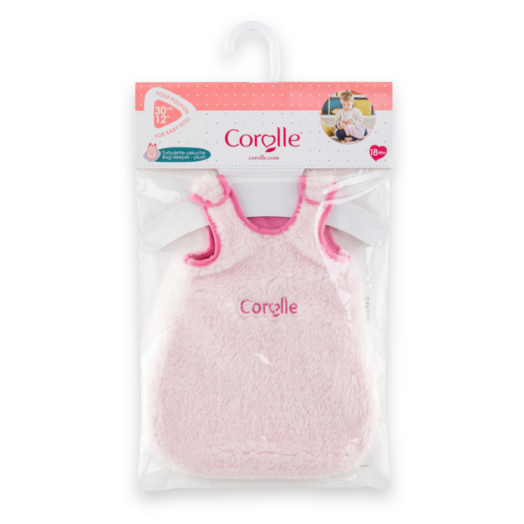 Turbulette Peluche Rose pour poupon 30 cm
