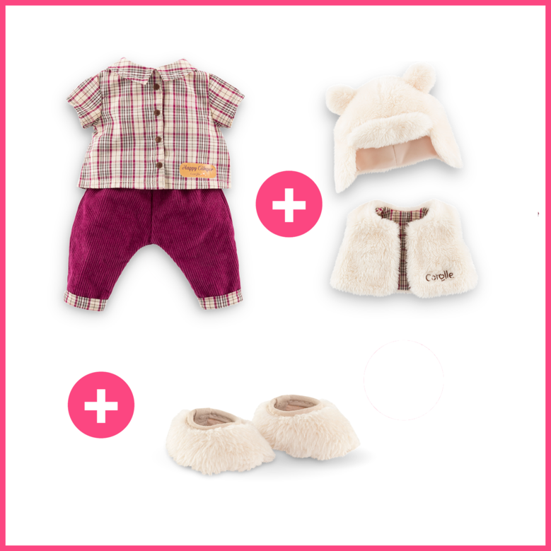 Dressing Petit Explorateur à Carreaux  pour poupon 30 cm