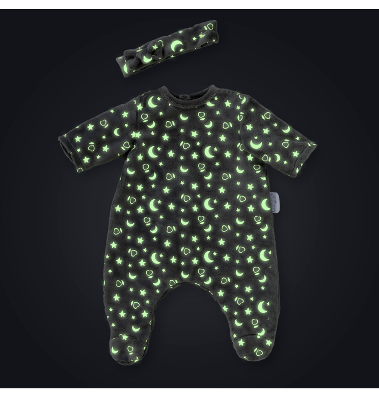 Pyjama Brille dans la Nuit & Bandeau pour poupon 30 cm