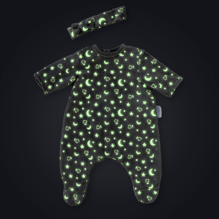 Pyjama Brille dans la Nuit & Bandeau pour poupon 30 cm