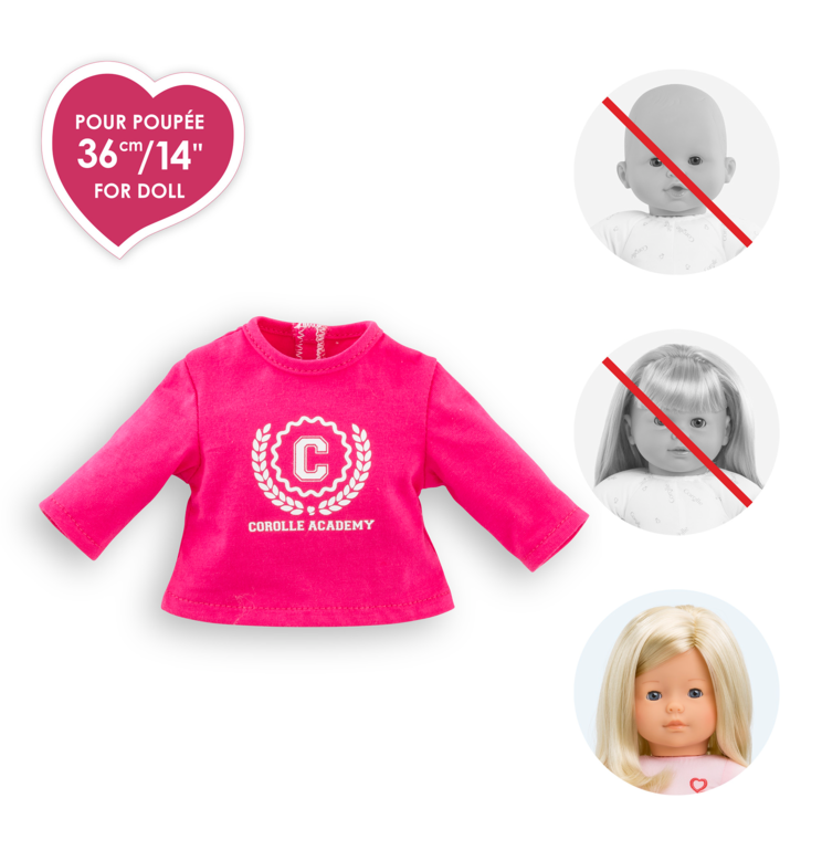 T-Shirt Fuchsia Corolle Academy pour poupée ma Corolle