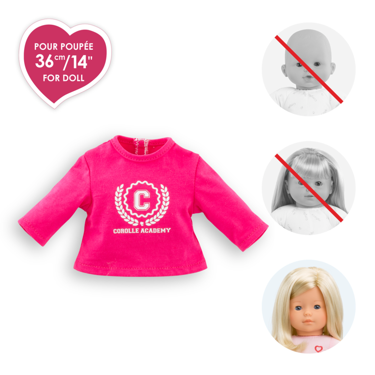 T-Shirt Fuchsia Corolle Academy pour poupée ma Corolle