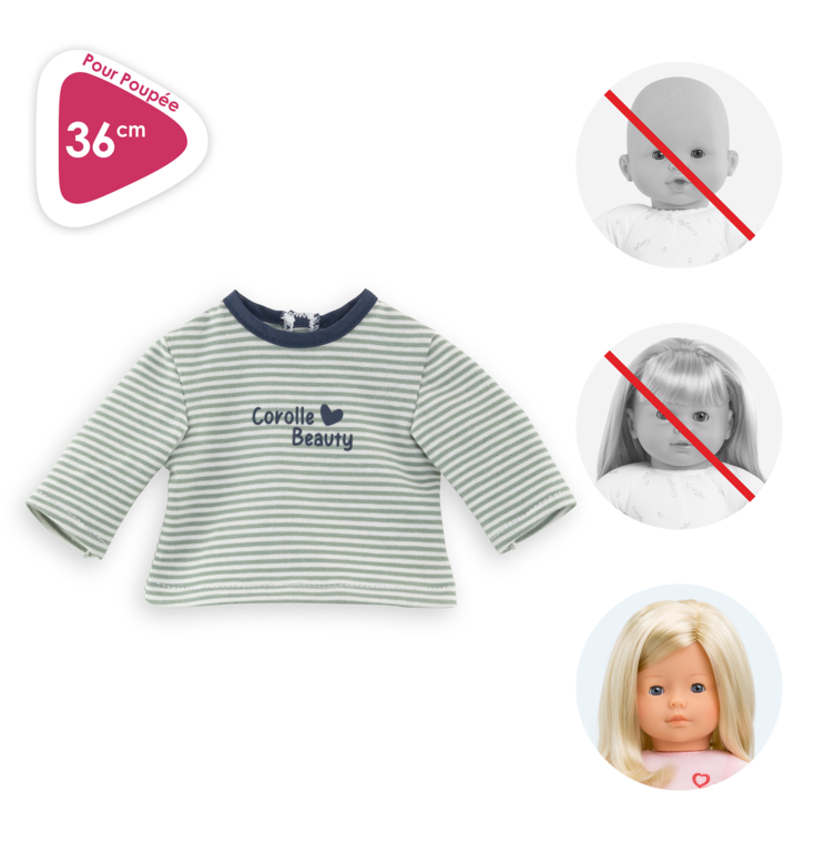 T-Shirt Rayé Manches Longues pour poupée ma Corolle