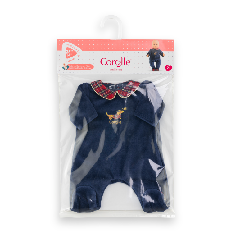 Pyjama Corolle en Fêtes pour poupon 36 cm
