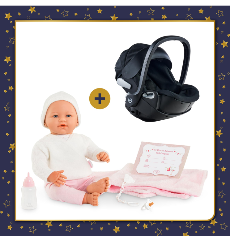 Poupon Rose et Porte-Poupon Cybex Noir