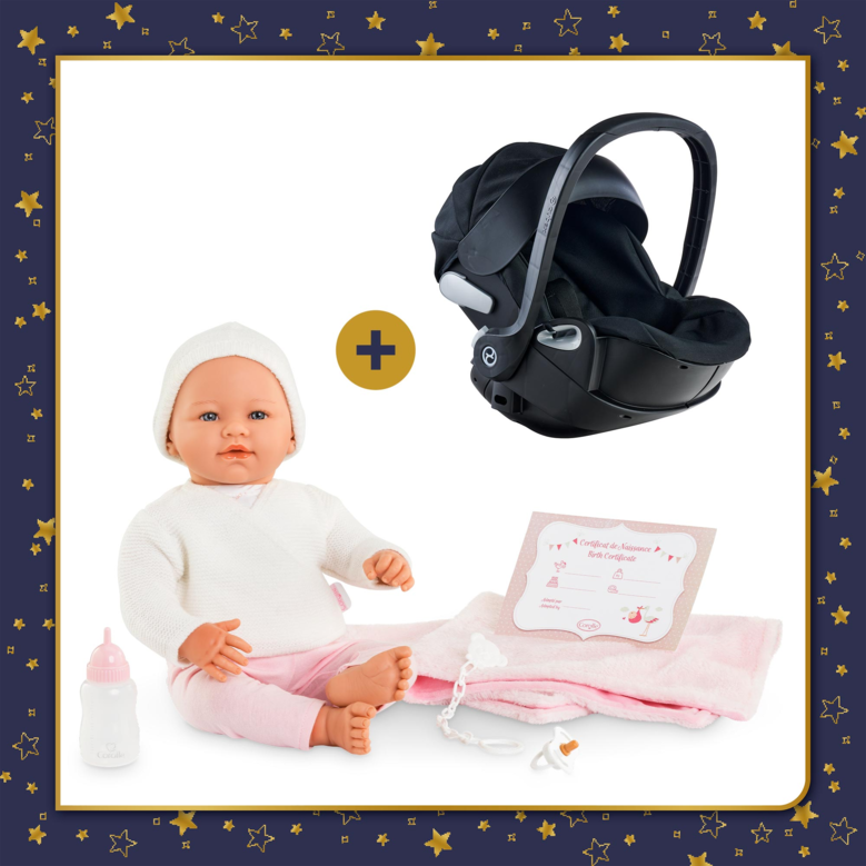 Poupon Rose et Porte-Poupon Cybex Noir