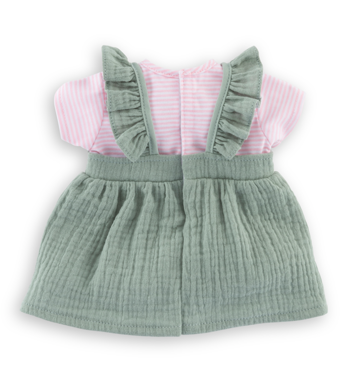 Robe à volants et T-Shirt Bords de Loire pour poupon 36 cm