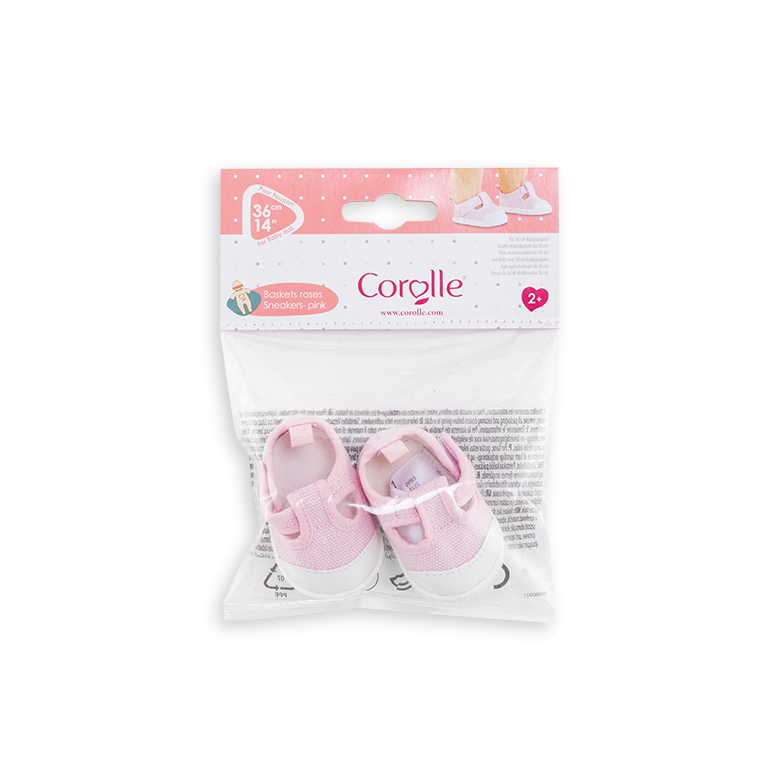 Baskets roses pour poupon 36 cm