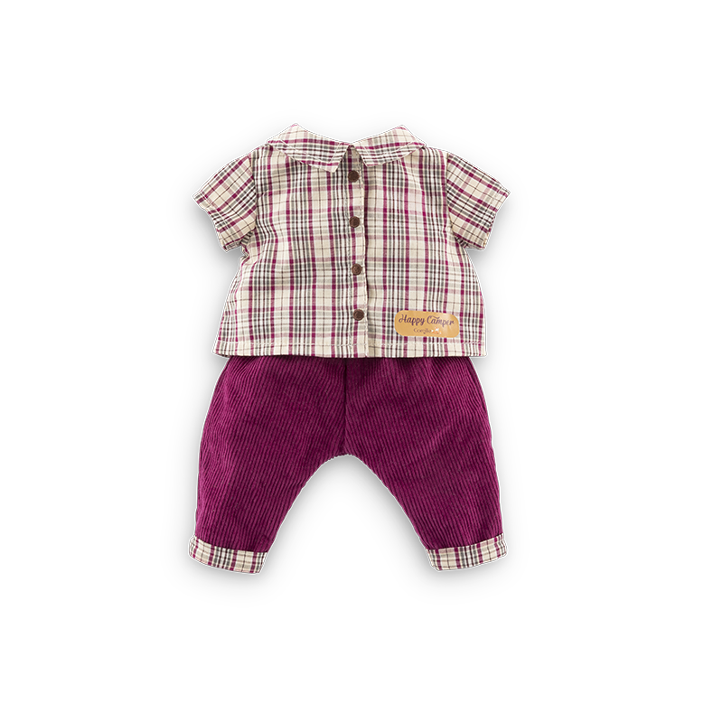 Chemise à Carreaux & Pantalon Petit Explorateur pour poupon 30 cm
