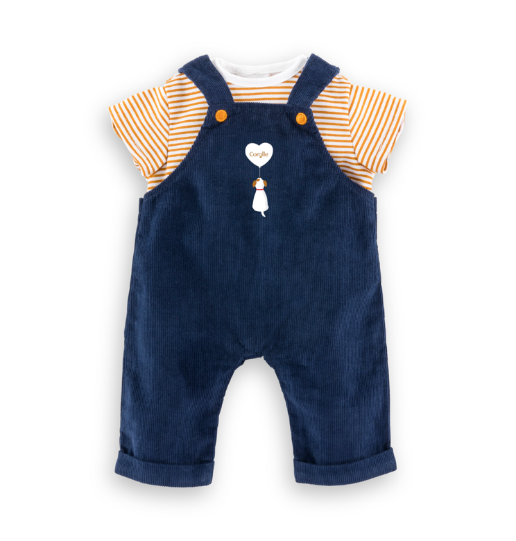 T-Shirt et Salopette Marine pour poupon 30 cm
