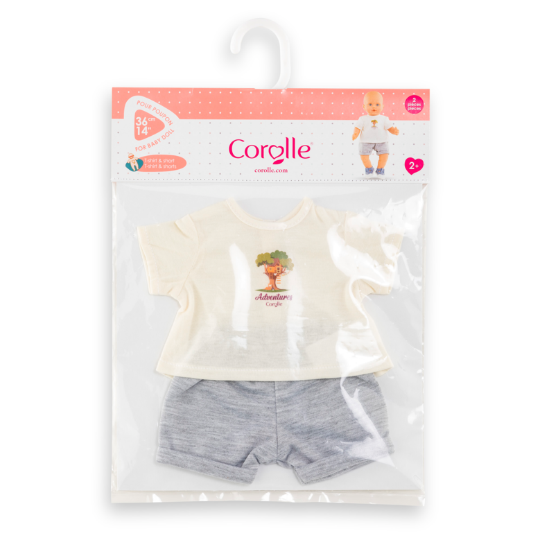 T-Shirt & Short Petit Explorateur pour poupon 36 cm