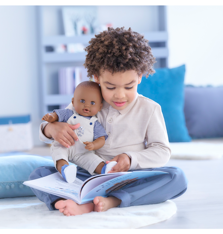 T-Shirt et Salopette Écru Bords de Loire pour poupon 36 cm