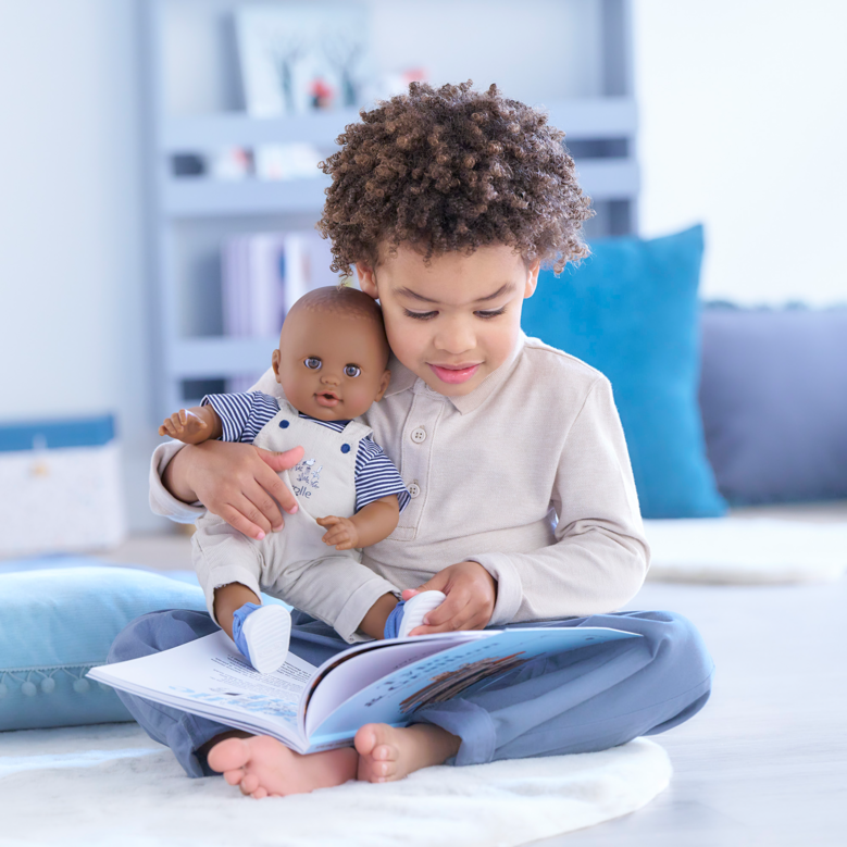 T-Shirt et Salopette Écru Bords de Loire pour poupon 36 cm