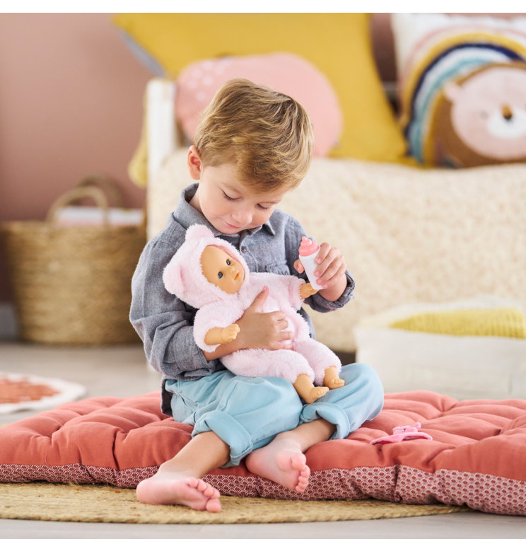 Bébé Calin Ourson d'Amour et Sac à Dos Porte-Poupon