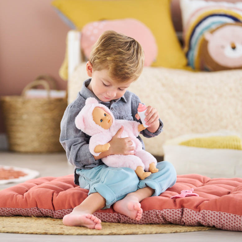 Bébé Calin Ourson d'Amour et Sac à Dos Porte-Poupon