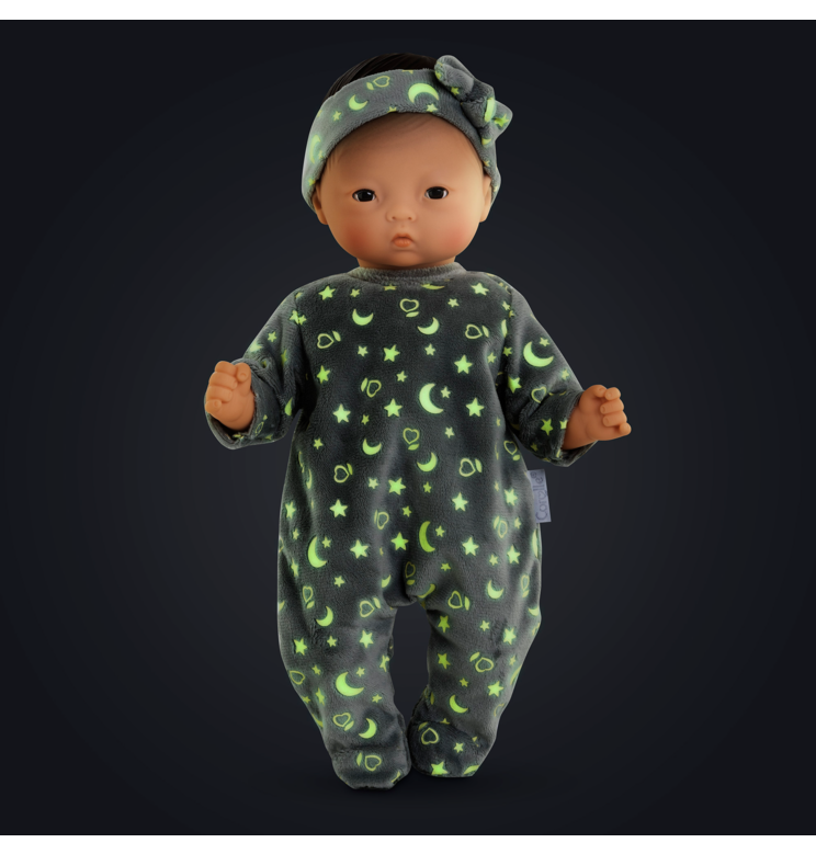 Pyjama Brille dans la Nuit & Bandeau pour poupon 30 cm