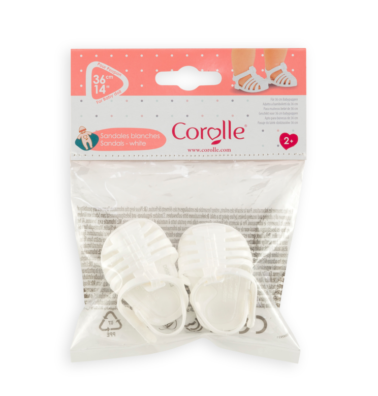 Sandales Blanches pour poupon 36 cm