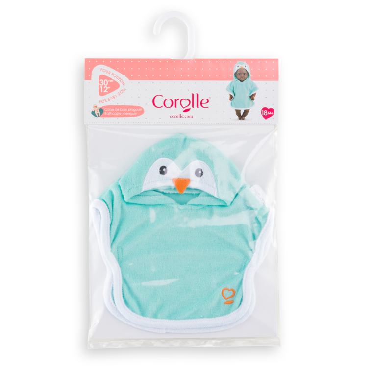 Cape de Bain Pingouin pour poupon 30 cm