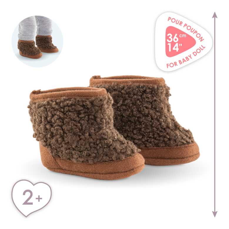 Bottes Moumoute Marron pour poupon 36 cm