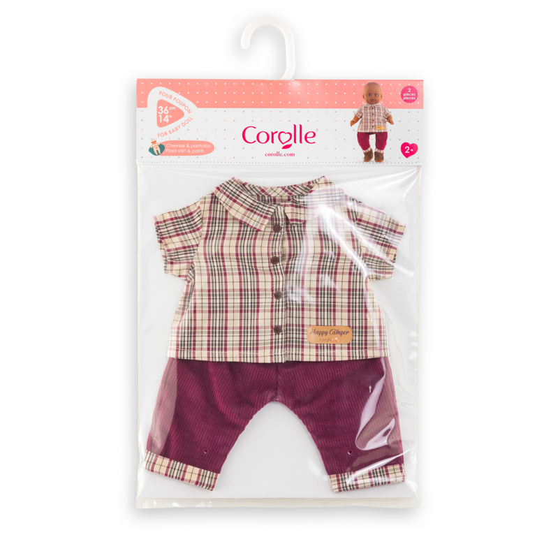 Chemise à Carreaux & Pantalon Petit Explorateur pour poupon 36 cm
