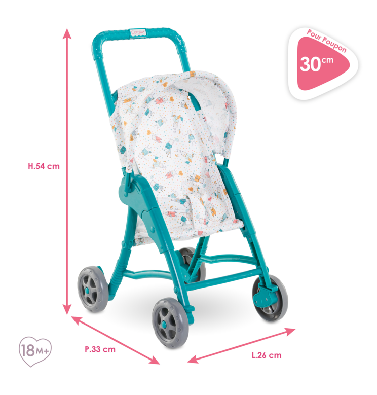 Poussette Oursons pour poupon 30 cm