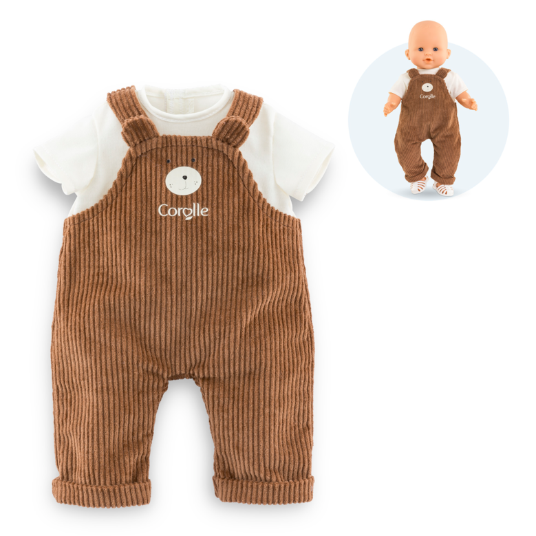 T-Shirt & Salopette Ours Petit Explorateur pour poupon 36 cm