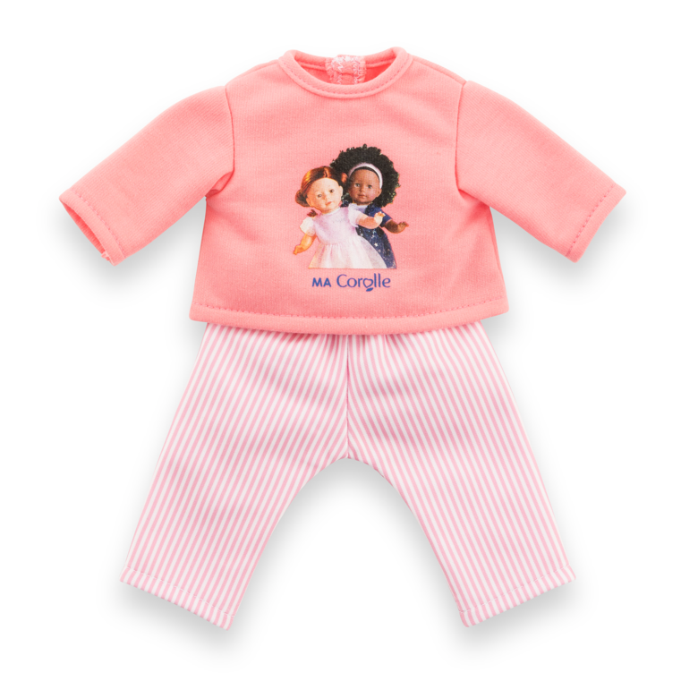 Pyjama Rose 2 pièces pour poupée ma Corolle