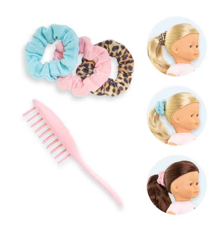 Ensemble Brosse et 3 Chouchous pour poupée ma Corolle