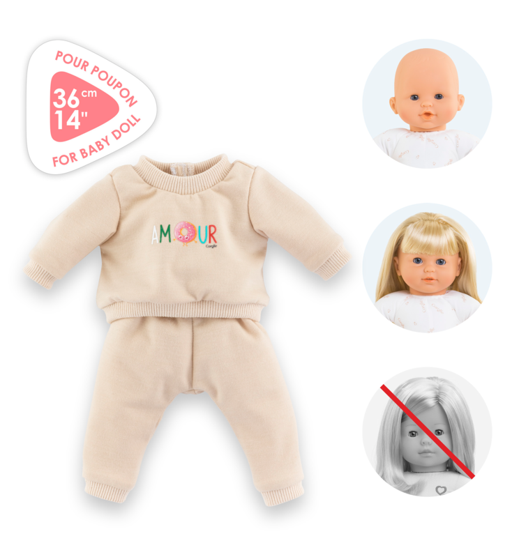 Jogging Beige pour poupon 36 cm