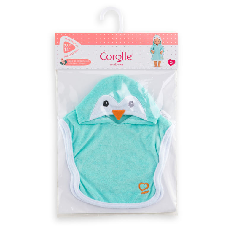Cape de Bain Pingouin pour poupon 36 cm