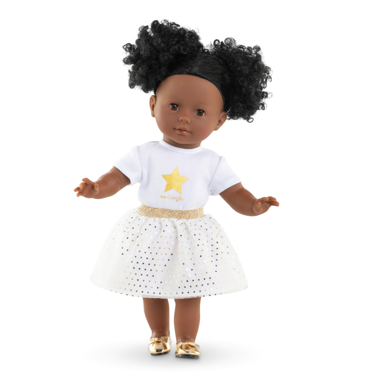 Ensemble Jupe & T Shirt Ivoire et Or pour poupée ma Corolle