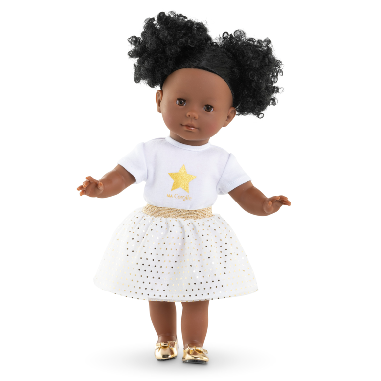 Ensemble Jupe & T Shirt Ivoire et Or pour poupée ma Corolle
