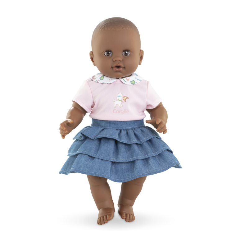 T-Shirt et Jupe à volants Week-end à Paris pour poupon 36 cm