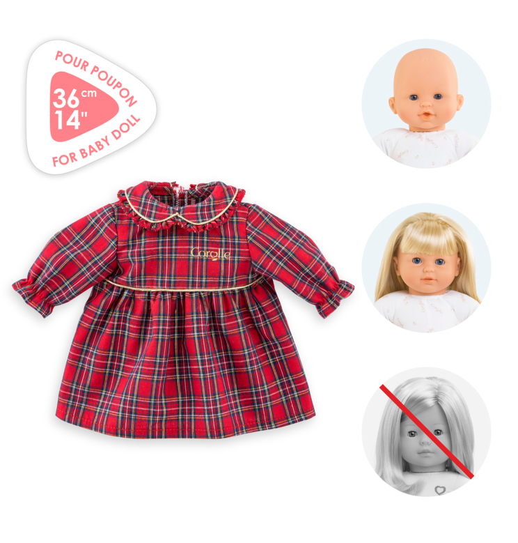Robe Corolle en Fêtes pour poupon 36 cm