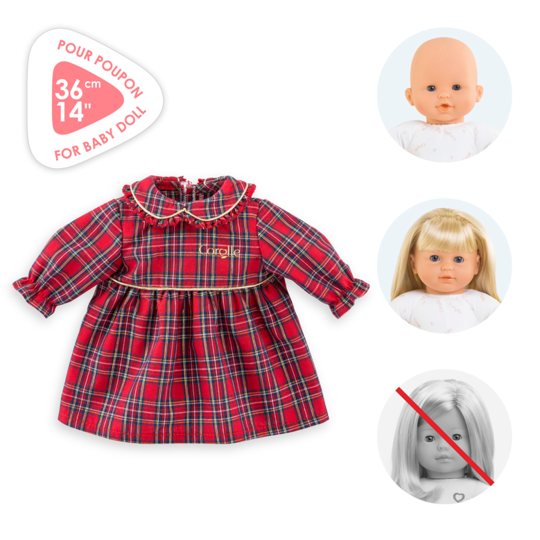 Robe Corolle en Fêtes pour poupon 36 cm