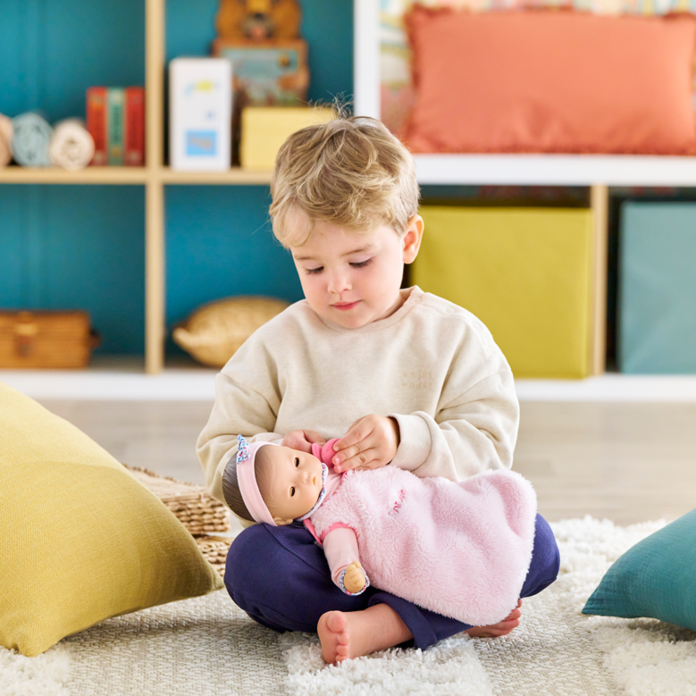 Turbulette Peluche Rose pour poupon 30 cm