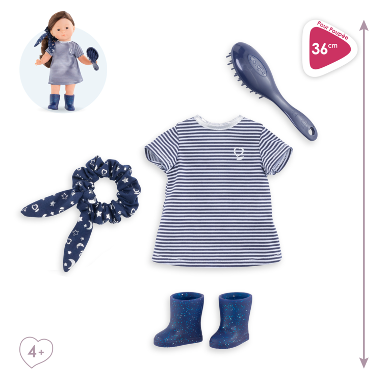 Coffret Robe Rayée et Bottes pour poupée ma Corolle