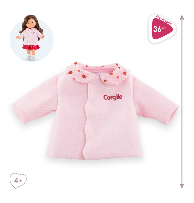 Manteau Pétales de Cœurs pour poupée ma Corolle